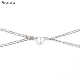 2pcs Magnet Attracts Couple Necklace Love Heart Charm Stainless Steel Chain Gift