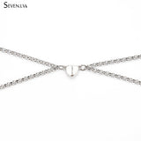 2pcs Magnet Attracts Couple Necklace Love Heart Charm Stainless Steel Chain Gift