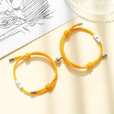 Sun & Moon Magnet Bracelet Set Lucky Charm Hand Woven Red Rope Couples Jewelry