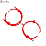 Sun & Moon Magnet Bracelet Set Lucky Charm Hand Woven Red Rope Couples Jewelry