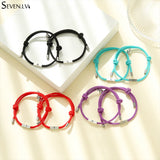 Sun & Moon Magnet Bracelet Set Lucky Charm Hand Woven Red Rope Couples Jewelry