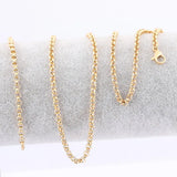 2pcs 3mm Stainless Steel Plated Necklace Chains for DIY Jewelry Making