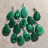 Natural Malachite Copper Pendant Set of 2