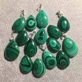 Natural Malachite Copper Pendant Set of 2