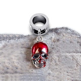 Goth Stainless Steel Earrings Blood Skeleton Head Ear Tunnel Plugs Gauges Pierci