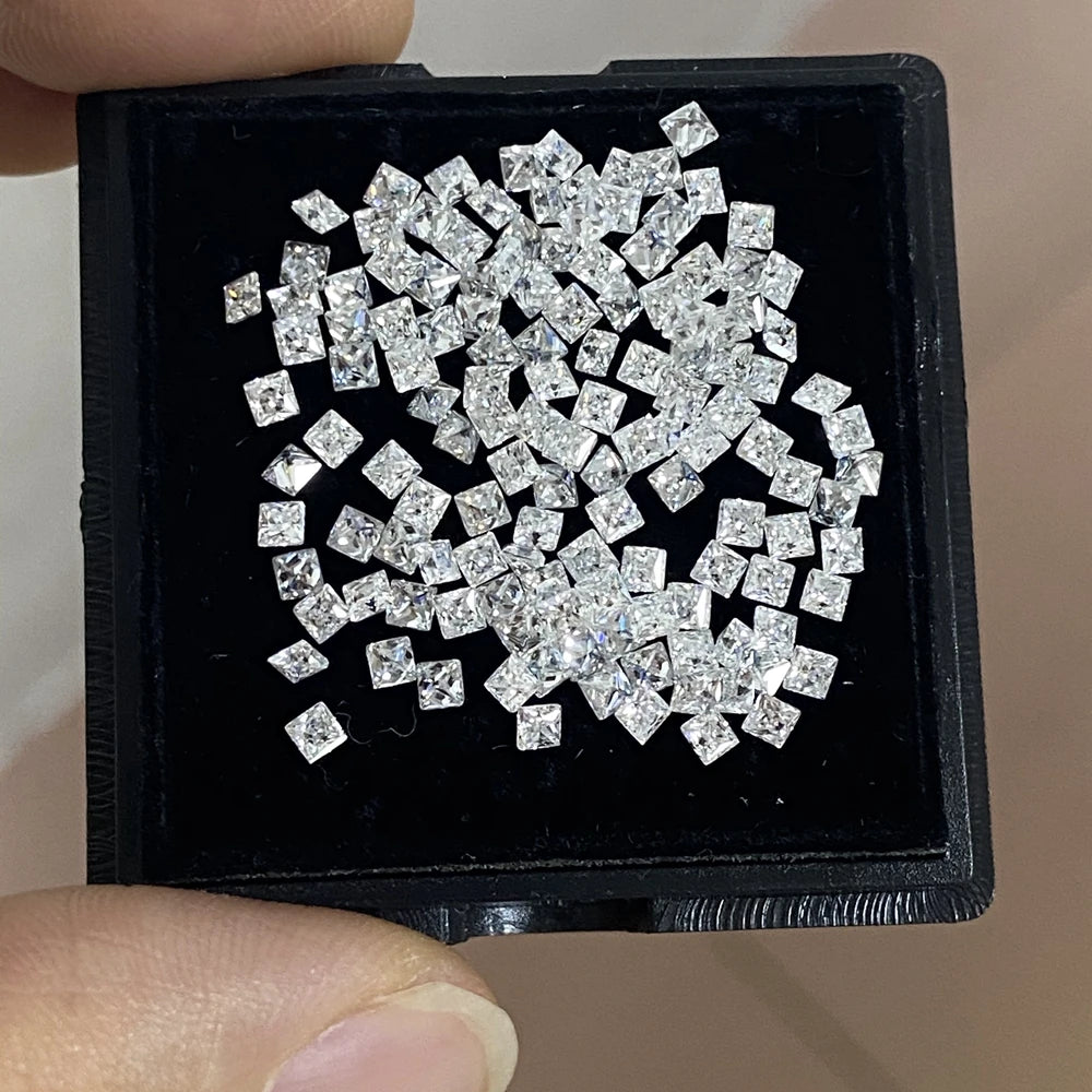 2pcs Princess Cut 3x3mm 3.5x3.5mm Moissanite VVS1 D Lab Stones