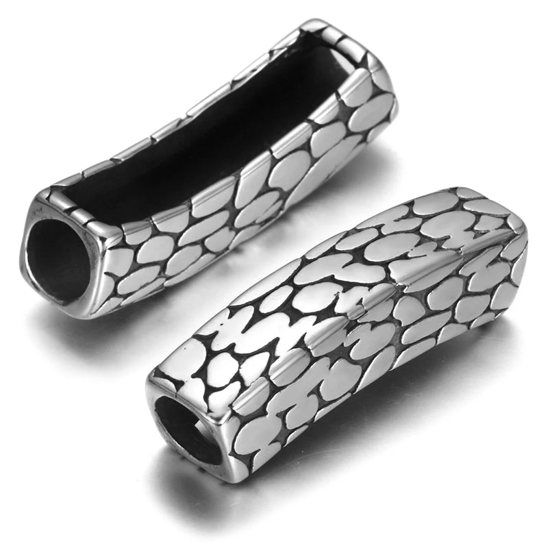 2pcs Stainless Steel 6.5mm Hole Tube Beads for DIY Jewelry Making
