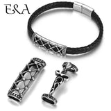 2pcs Stainless Steel Tube Beads Slider for Leather Cord Bracelet