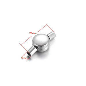 2pcs Stainless Steel European Clasps with End Caps - 3mm 4mm Hole