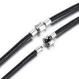 2pcs Stainless Steel European Clasps with End Caps - 3mm 4mm Hole