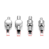 2pcs Stainless Steel European Clasps with End Caps - 3mm 4mm Hole
