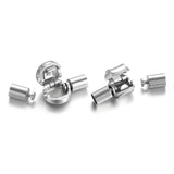 2pcs Stainless Steel European Clasps with End Caps - 3mm 4mm Hole