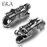 2pcs Stainless Steel Dragon Tube Beads Slider Charm for Men Leather Cords