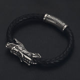 2pcs Stainless Steel Dragon Tube Beads Slider Charm for Men Leather Cords