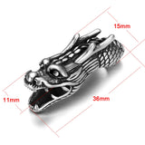 2pcs Stainless Steel Dragon Tube Beads Slider Charm for Men Leather Cords