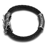 2pcs Stainless Steel Dragon Tube Beads Slider Charm for Men Leather Cords