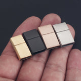 2pcs Stainless Steel Magnetic Clasps 10x3mm Hole DIY Bracelet Jewelry