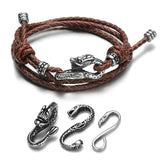 2pcs Stainless Steel Snake S Hooks for 3mm Leather Bracelet Jewelry Making