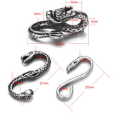 2pcs Stainless Steel Snake S Hooks for 3mm Leather Bracelet Jewelry Making
