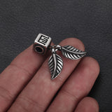 2pcs Stainless Steel Spacer Beads Leaf Charms 4mm Hole for Jewelry Making DIY