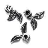 2pcs Stainless Steel Spacer Beads Leaf Charms 4mm Hole for Jewelry Making DIY