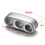 2pcs Stainless Steel Beads for 4mm Leather Bracelet DIY Jewelry Making