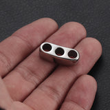 2pcs Stainless Steel Beads for 4mm Leather Bracelet DIY Jewelry Making