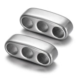 2pcs Stainless Steel Beads for 4mm Leather Bracelet DIY Jewelry Making
