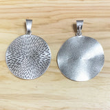 2pcs Tibetan Silver Large Flower Round Charms Pendant 66x50mm