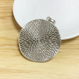2pcs Tibetan Silver Large Flower Round Charms Pendant 66x50mm