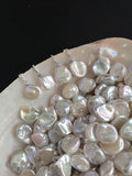 2pcs Freshwater Pearl Keshi Flat Baroque Beads 10-11mm DIY Jewelry Making