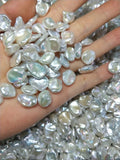 2pcs Freshwater Pearl Keshi Flat Baroque Beads 10-11mm DIY Jewelry Making