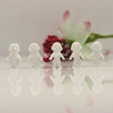 (2pcs) Fire Opal Boy Shape Synthetic Opal Pendant Neckalce