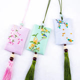 2pcs Tassel Sachet Jewelry Storage Bag Brocade Purse Fragrance