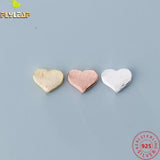 2ps 925 Silver Matte Heart Spacer Beads 18k Plating Rose Charm Bracelet Necklace