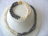 6-7mm 18inch Freshwater Pearl Necklace Bracelet Set