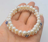 8-9mm Freshwater Pearl Bracelet with Flower Pendant