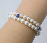 8-9mm Freshwater Pearl Bracelet with Flower Pendant