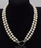 8-9mm Freshwater Pearl Necklace 18-19inch Heart Clasp
