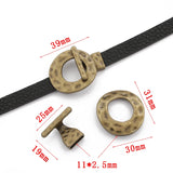 Antique Bronze/Copper Hammered T-Bar Toggle Clasps