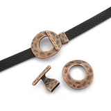 Antique Bronze/Copper Hammered T-Bar Toggle Clasps