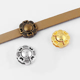 Flower Pattern Magnetic Clasp for Flat Leather Cord DIY Jewelry