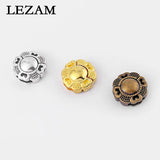 Flower Pattern Magnetic Clasp for Flat Leather Cord DIY Jewelry