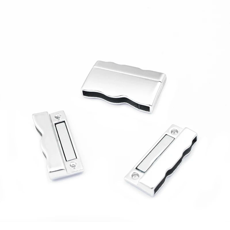 2sets Gold/Silver Alloy Magnetic Clasps 30x3mm for 10mm Flat Leather Cord