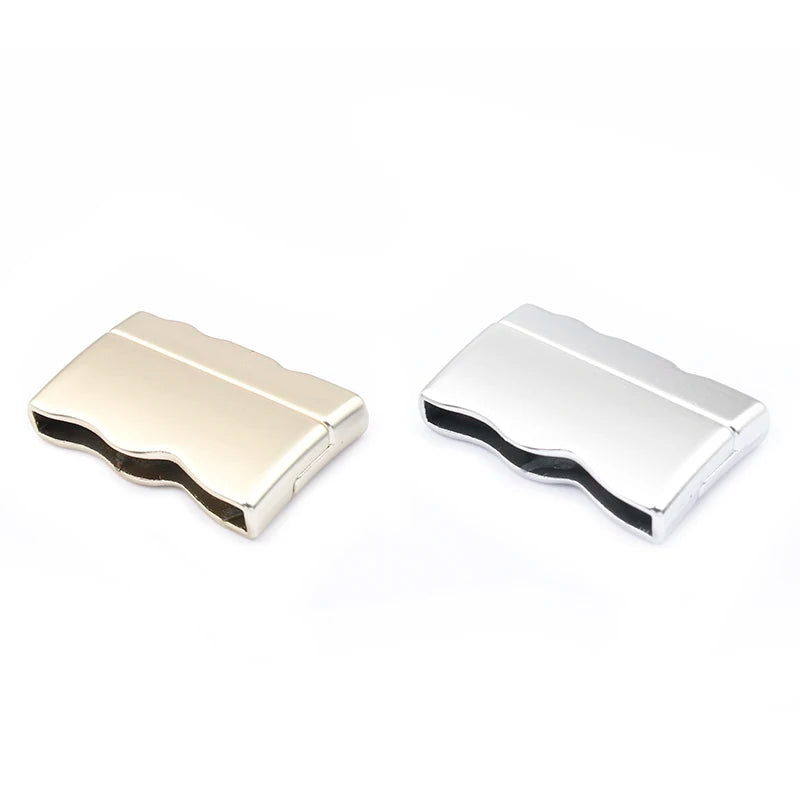 2sets Gold/Silver Alloy Magnetic Clasps 30x3mm for 10mm Flat Leather Cord
