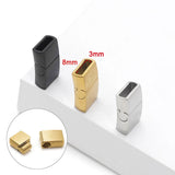 2sets Square Magnetic Clasp for DIY 8x3mm Leather Cord Bracelets