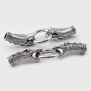Tibetan Dragon Head End Caps for 7mm Leather Cord