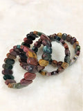 Natural Blood Jasper Fluorite Quartz Bracelet Strand DIY