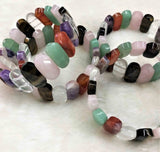 Natural Blood Jasper Fluorite Quartz Bracelet Strand DIY