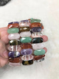 Natural Blood Jasper Fluorite Quartz Bracelet Strand DIY